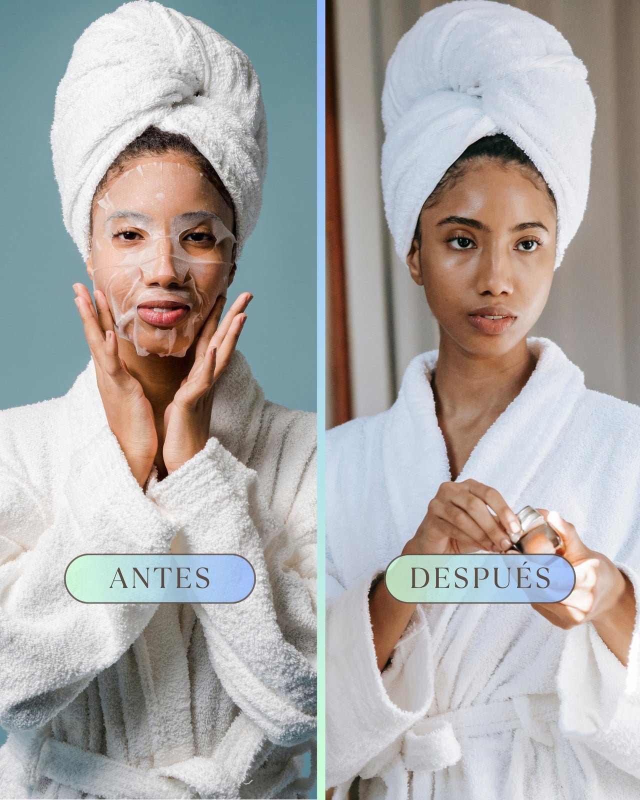 Post de Instagram Antes y Después Minimalista Celeste