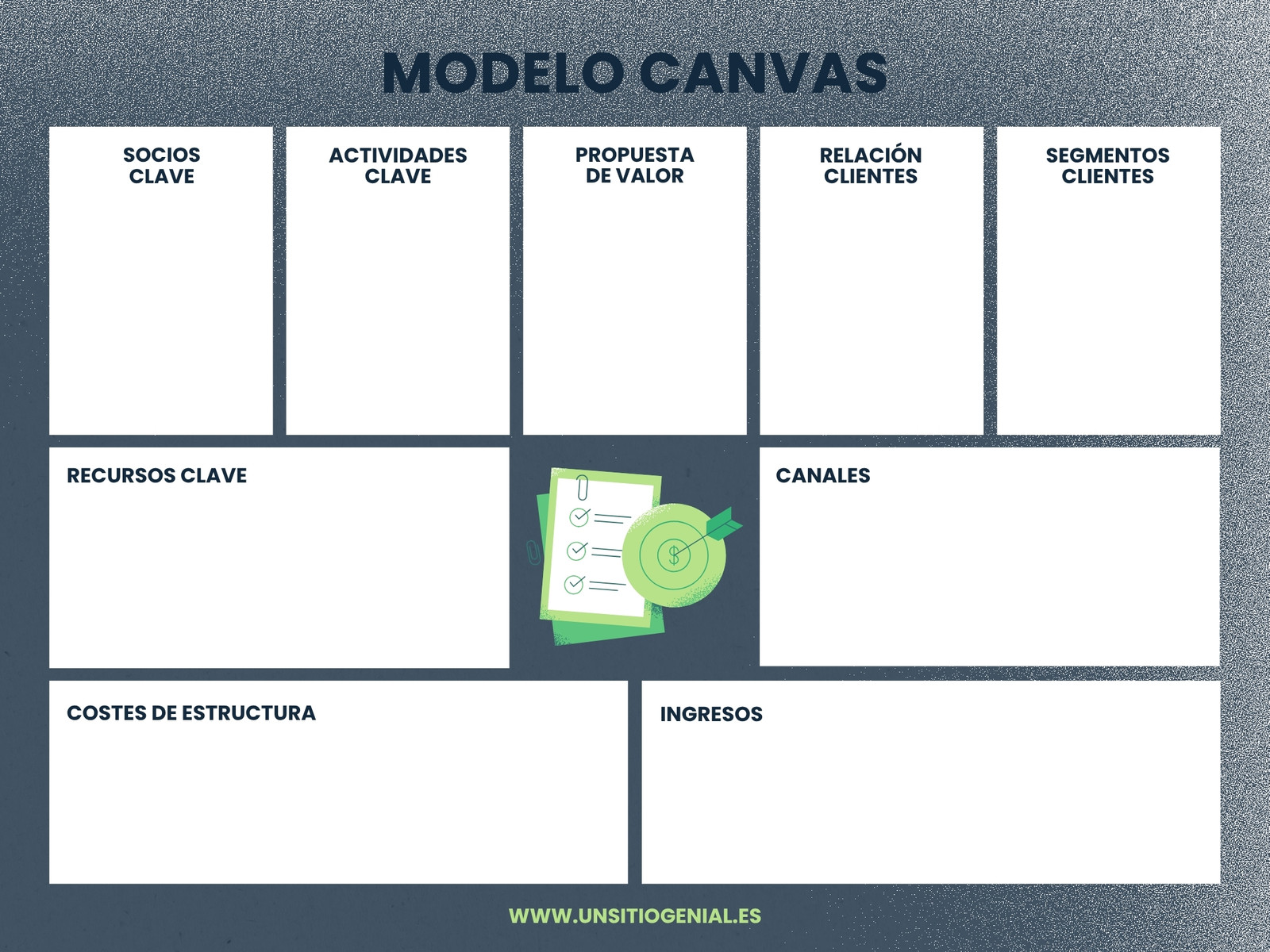 Gráfico Canvas Profesional Corporativo Azul Verde