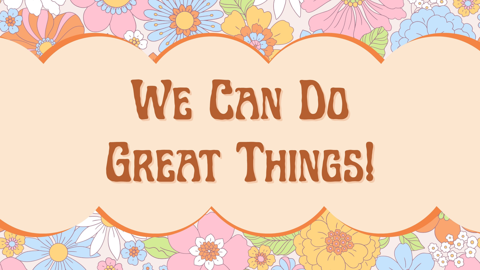 Retro Floral Accountability Talk Slide Presentation in Orange Illustrated Style
