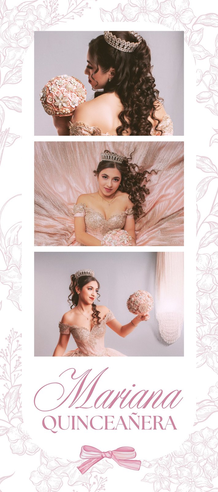 Photo Booth XV años elegante rosa flores