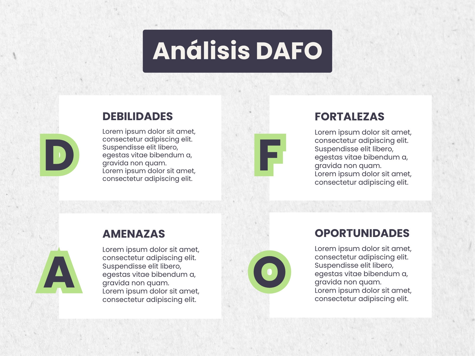 Grafico DAFO Profesional Corporativo Verde Azul