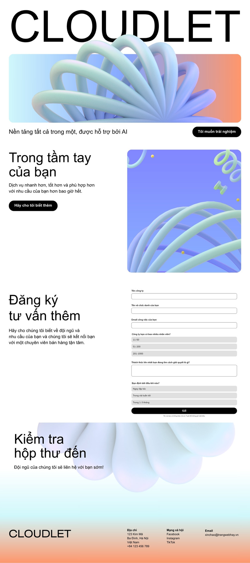 Mẫu landing page tư vấn dịch vụ Mẫu landing page tư vấn dịch vụ