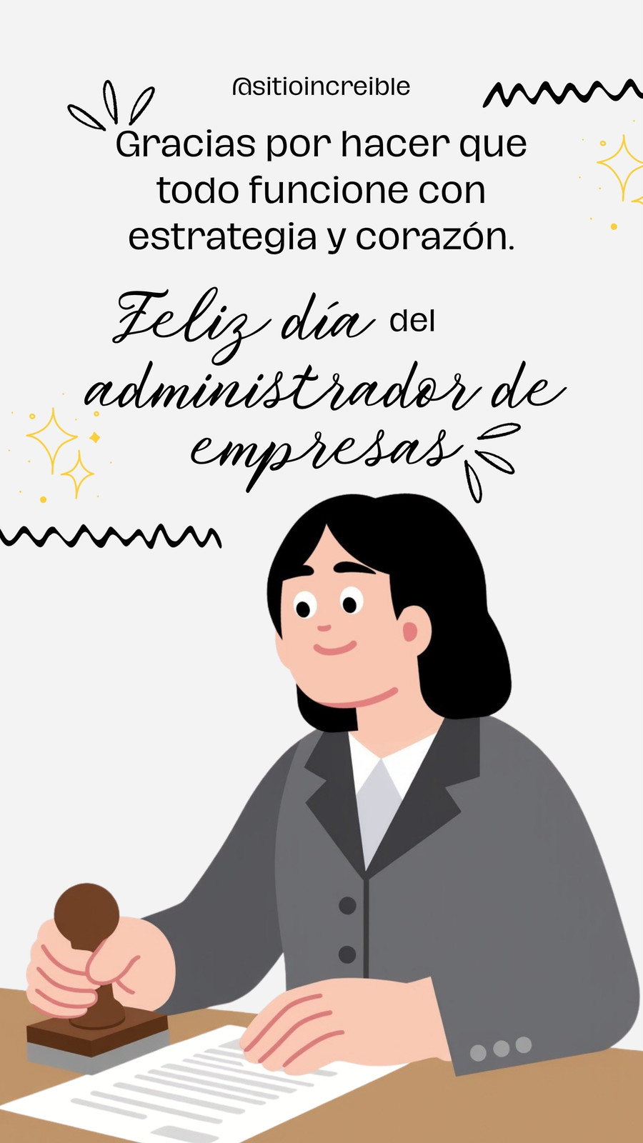Historia de instagram dia del administrador ilustrado negro y gris