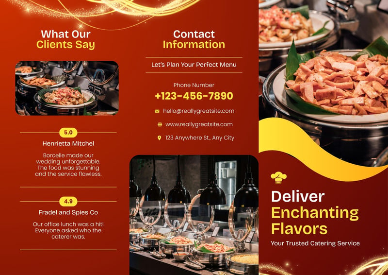 free download | catering wedding brand email service,... Free catering service design collection | Canva
