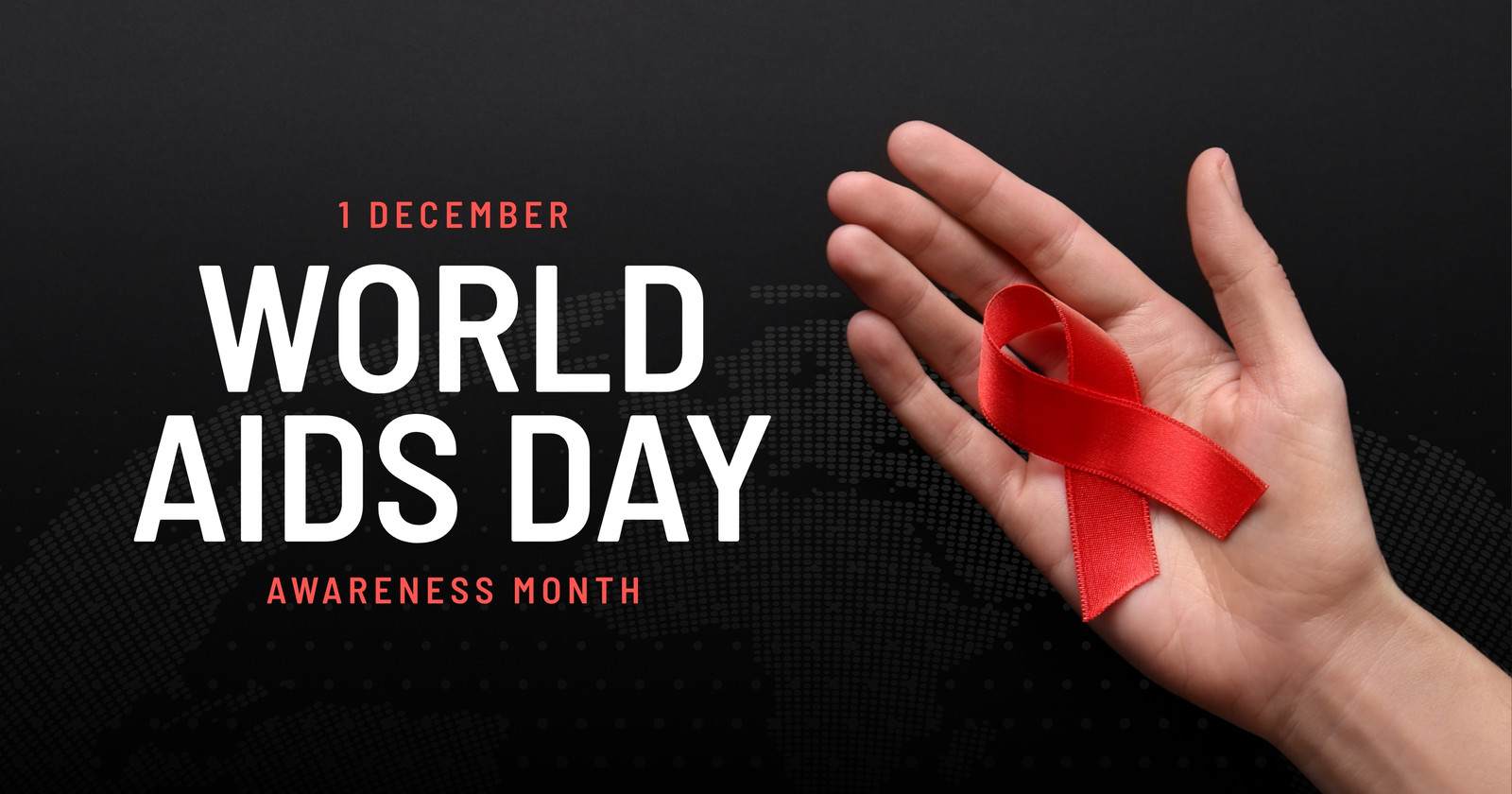 Black and White Modern World AIDS Day Facebook Post