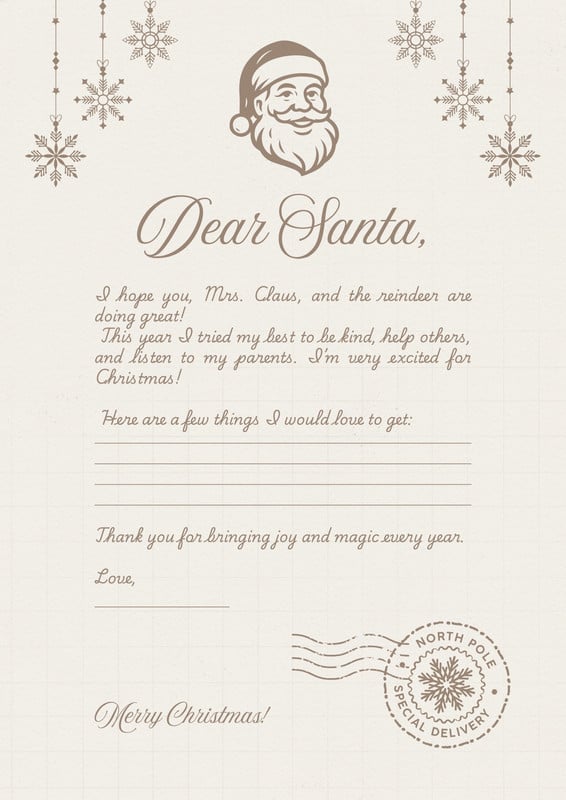 Page 4 - Free and customizable Christmas letter templates | Canva