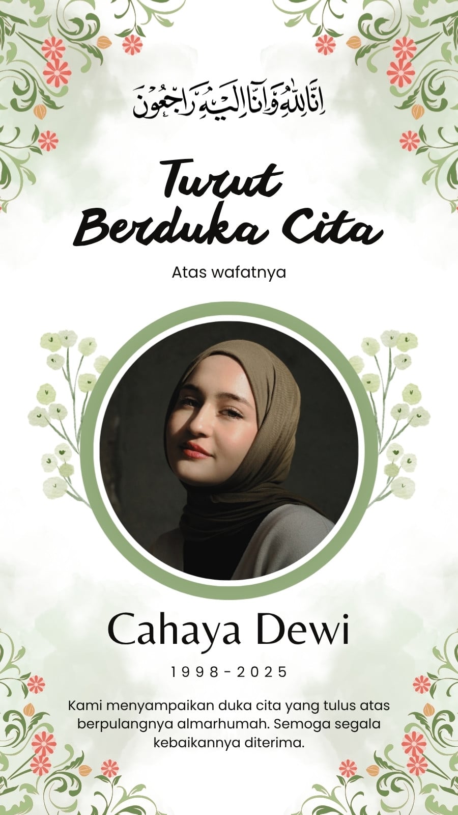 Hijau Ilustratif Berita Duka Cita Cerita Instagram