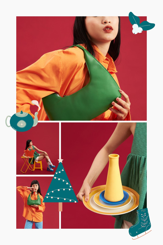クリスマスフォトコラージュテンプレートでおしゃれなデザインを無料で