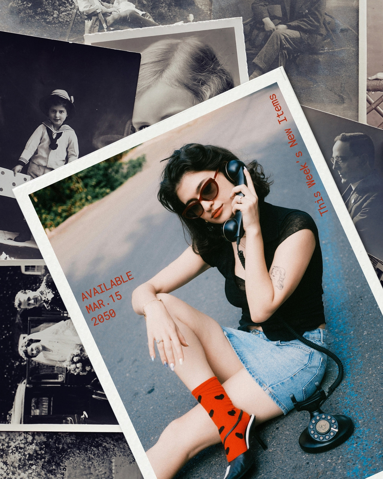 オレンジ 黒 シンプル レトロ 新商品 プロモーション Instagram投稿