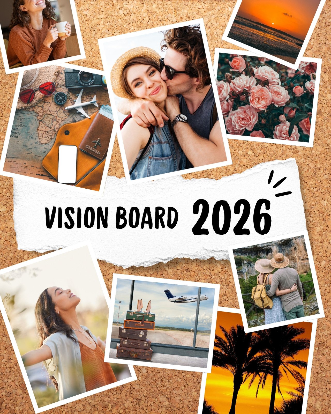 Post de Instagram Vision Board Collage Beige