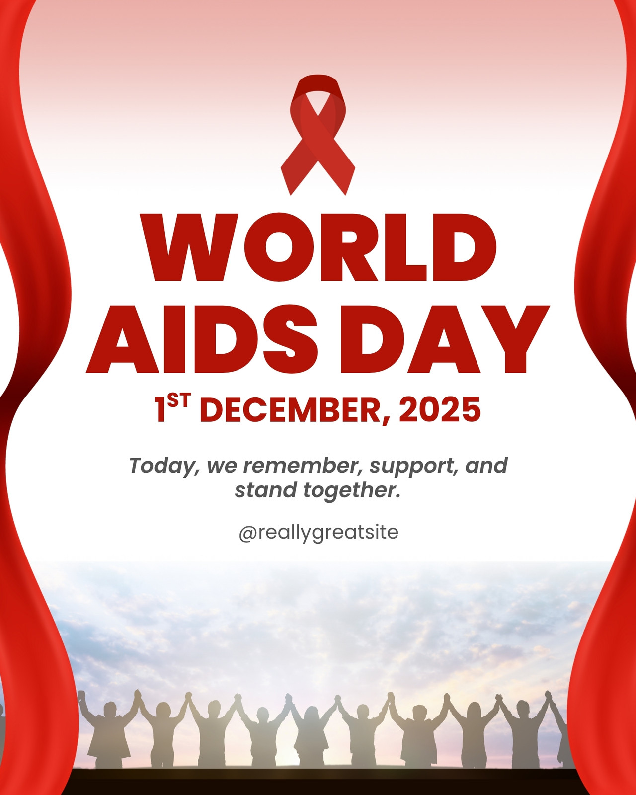 Red and White Modern World Aids Day Instagram Post