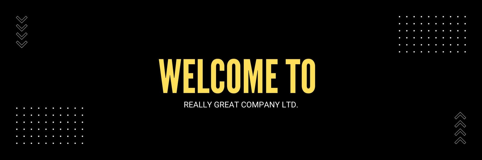 Black and Yellow Corporate Welcome Twitter Header