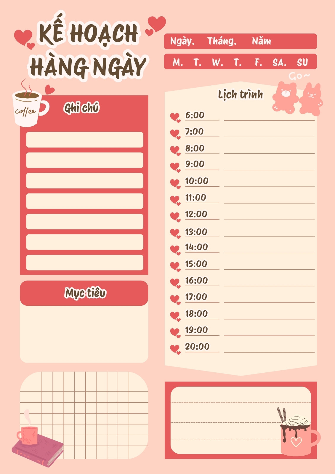 Lịch hàng ngày A4 Lịch hàng ngày A4