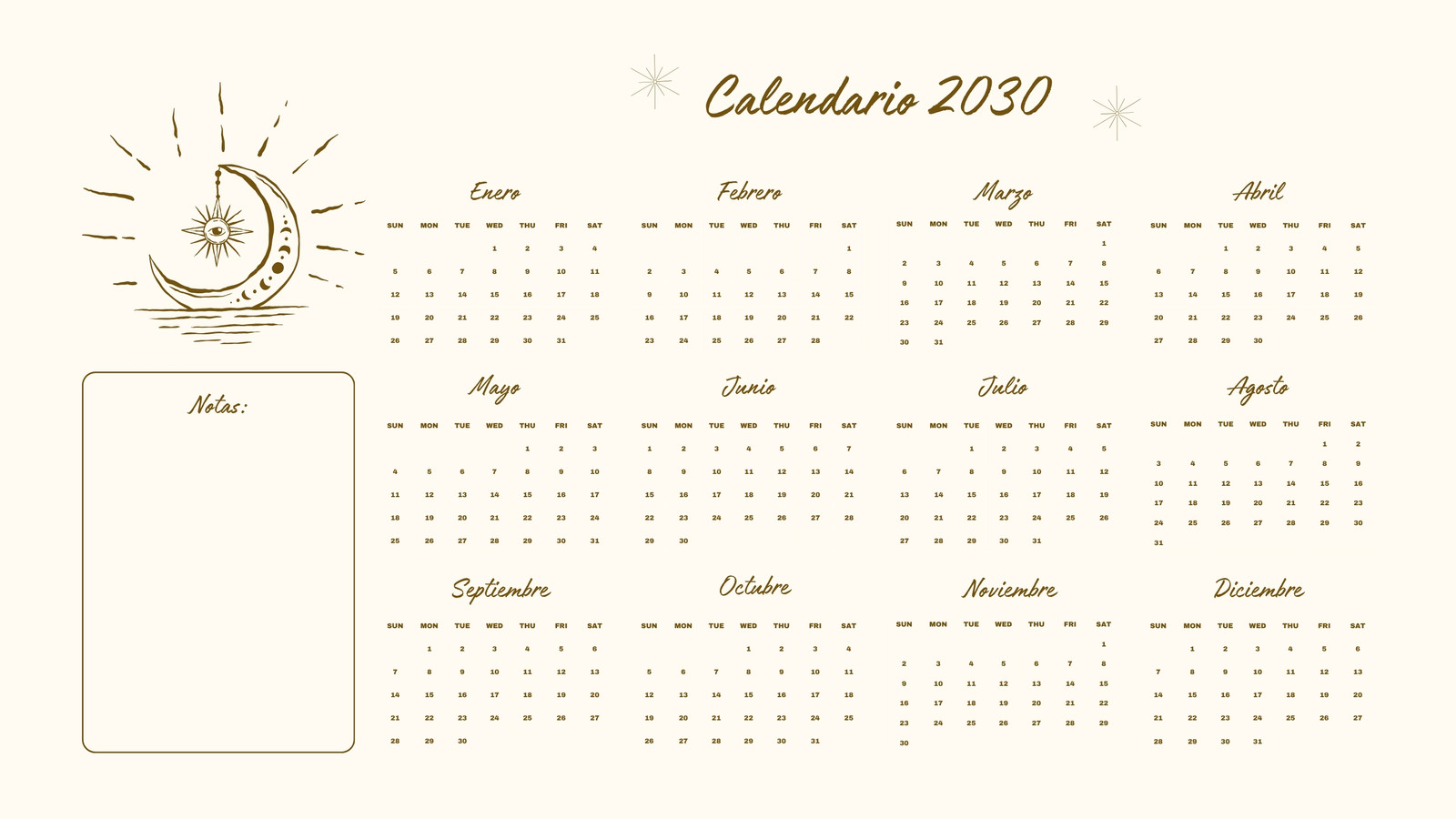 Spanish Printable Calendar Template Calendario Mensual Printable