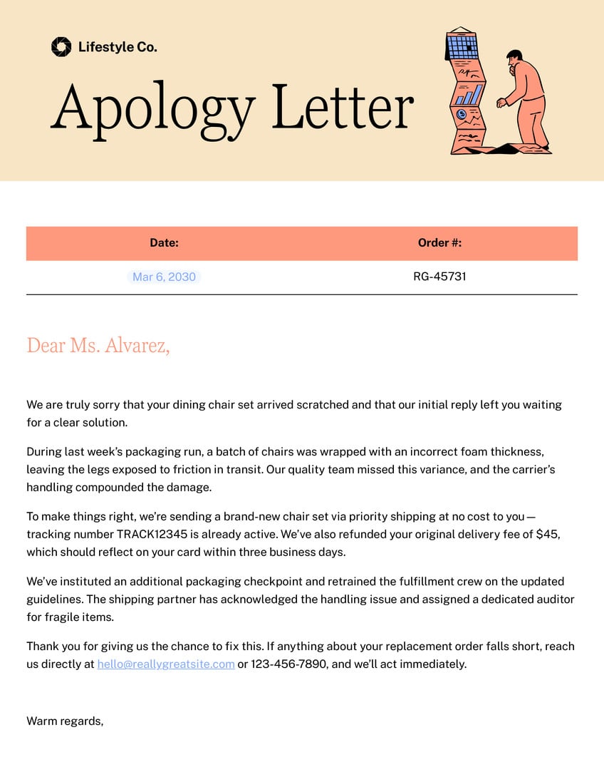 My Apologies Examples Format Of An Apology