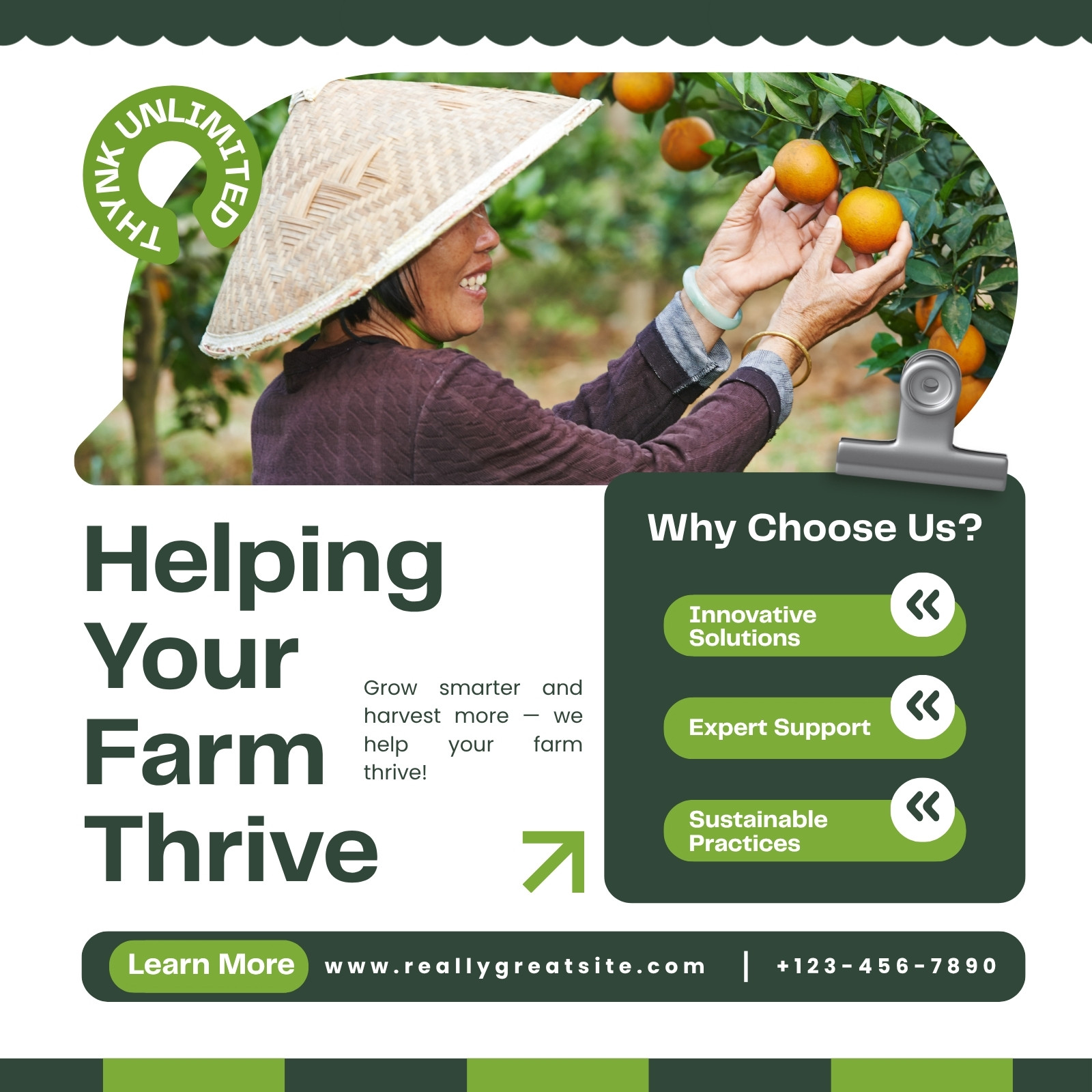 Green White Modern Helping Your Farm Thrive Linkedin Post