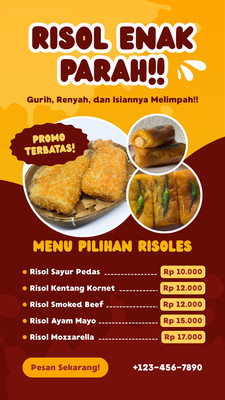 Gratis desain contoh risol - Canva