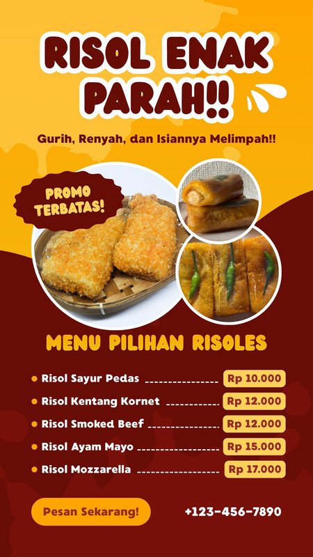 Gratis desain contoh risol - Canva