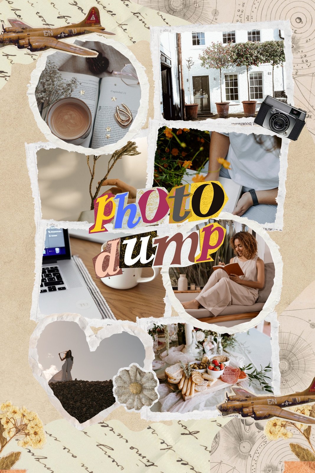 Cokelat Muda Estetik Photo Dump Kolase Foto