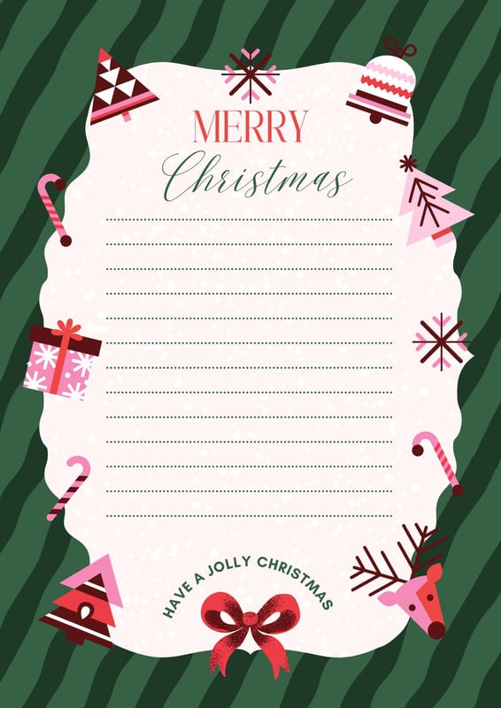 Playful Festive Holiday Christmas Page Border Canva template, green