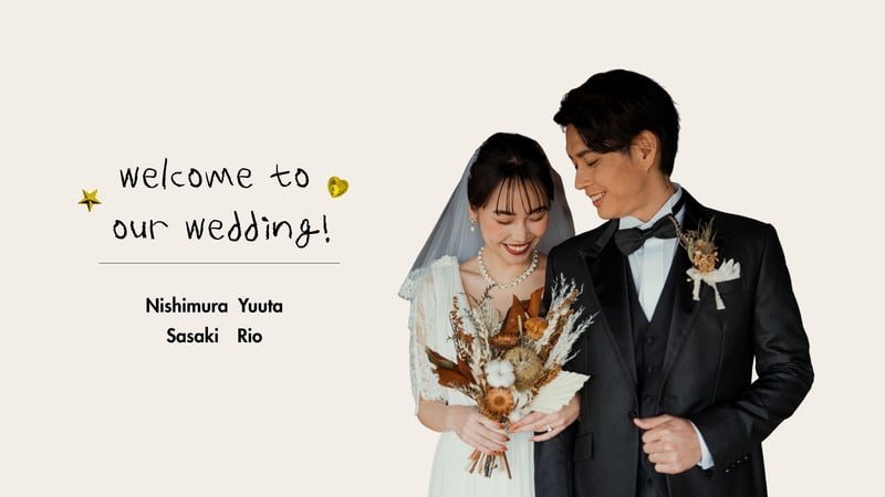 結婚式 オープニング無料テンプレートデザイン。イラストや画像付きも