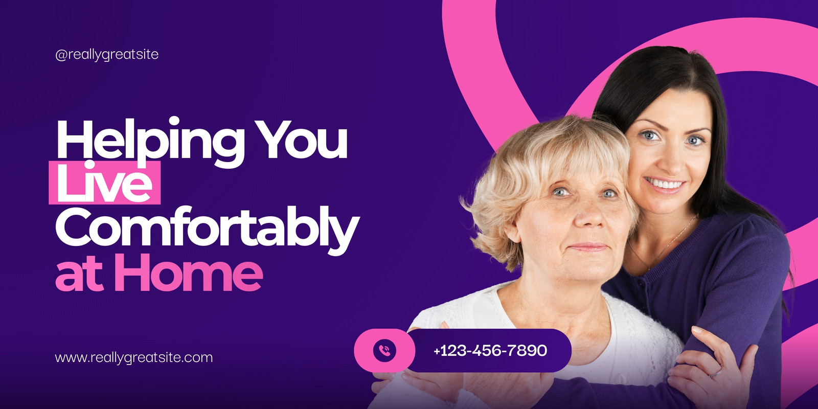 Purple Pink Bold Modern Helping You Live Comfortably at Home Banner