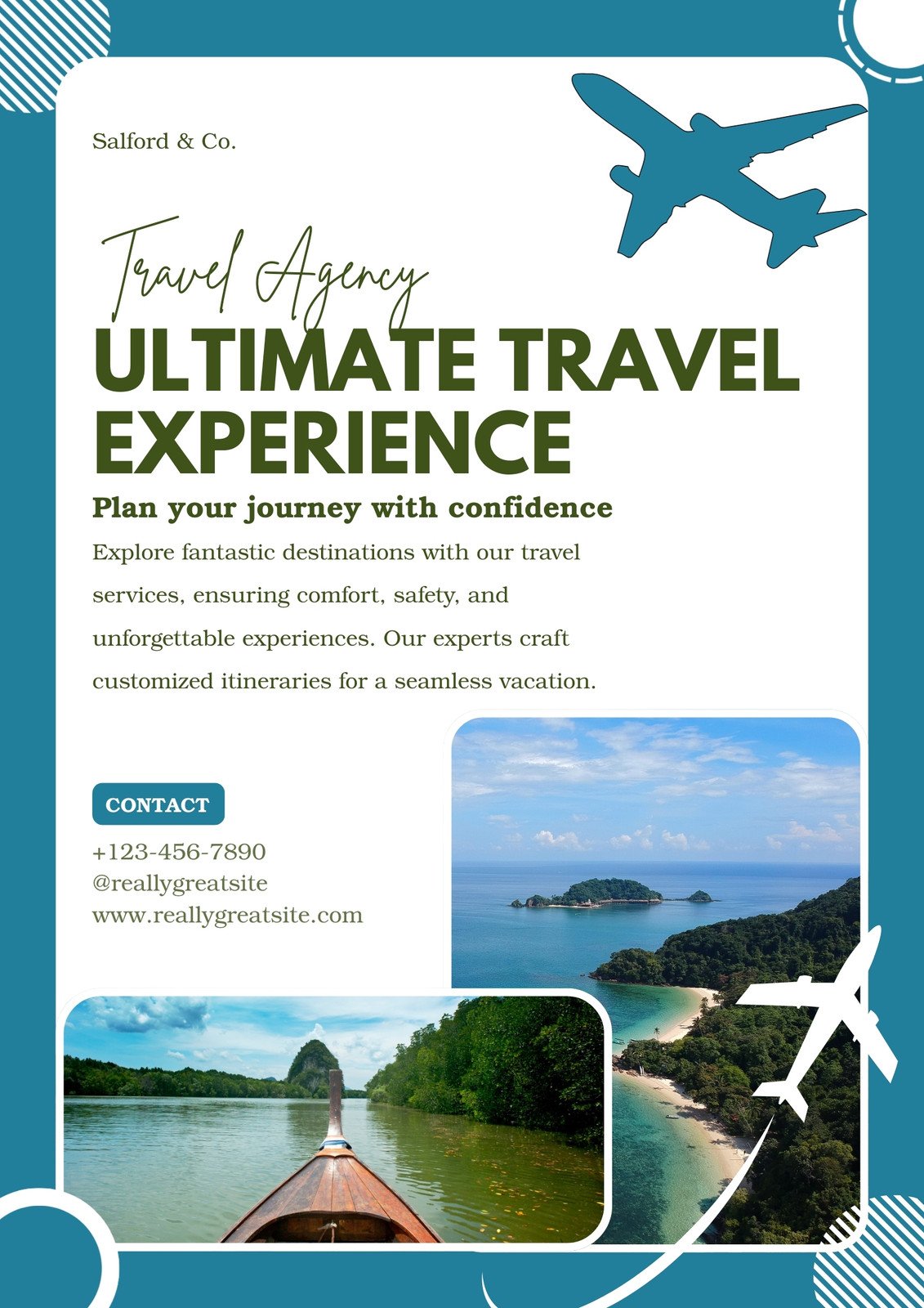 Teal Modern Travel Agency Flyer