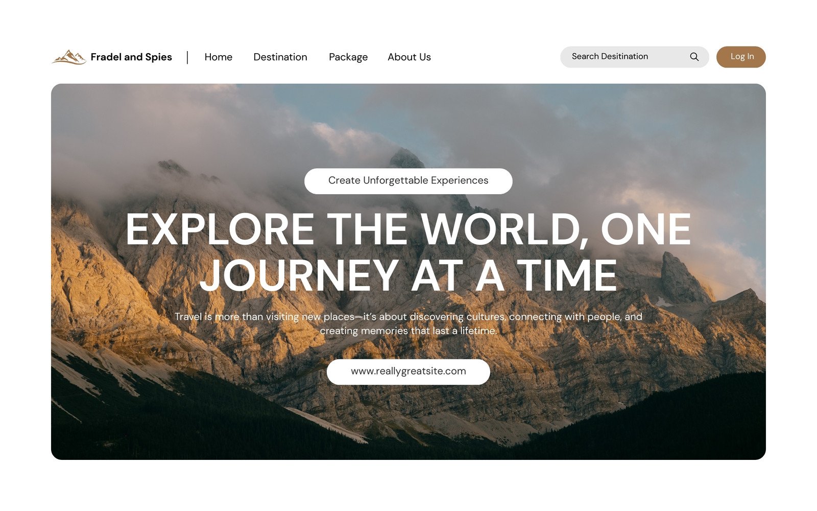 White Brown Modern Travel Agency Desktop Prototype