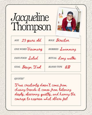 Free and customizable profile templates