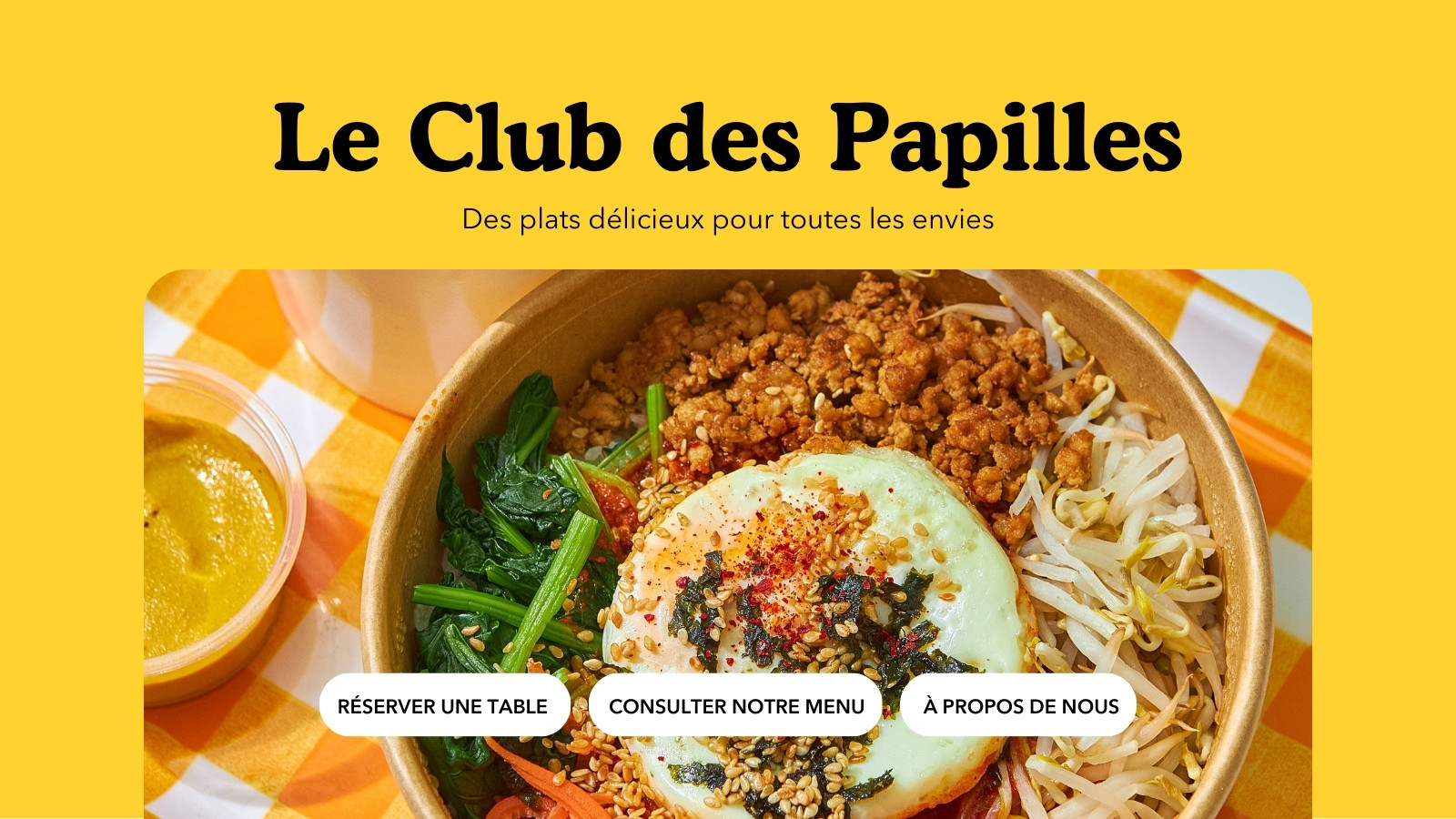 Site Web Restaurant au style Jaune et Noir