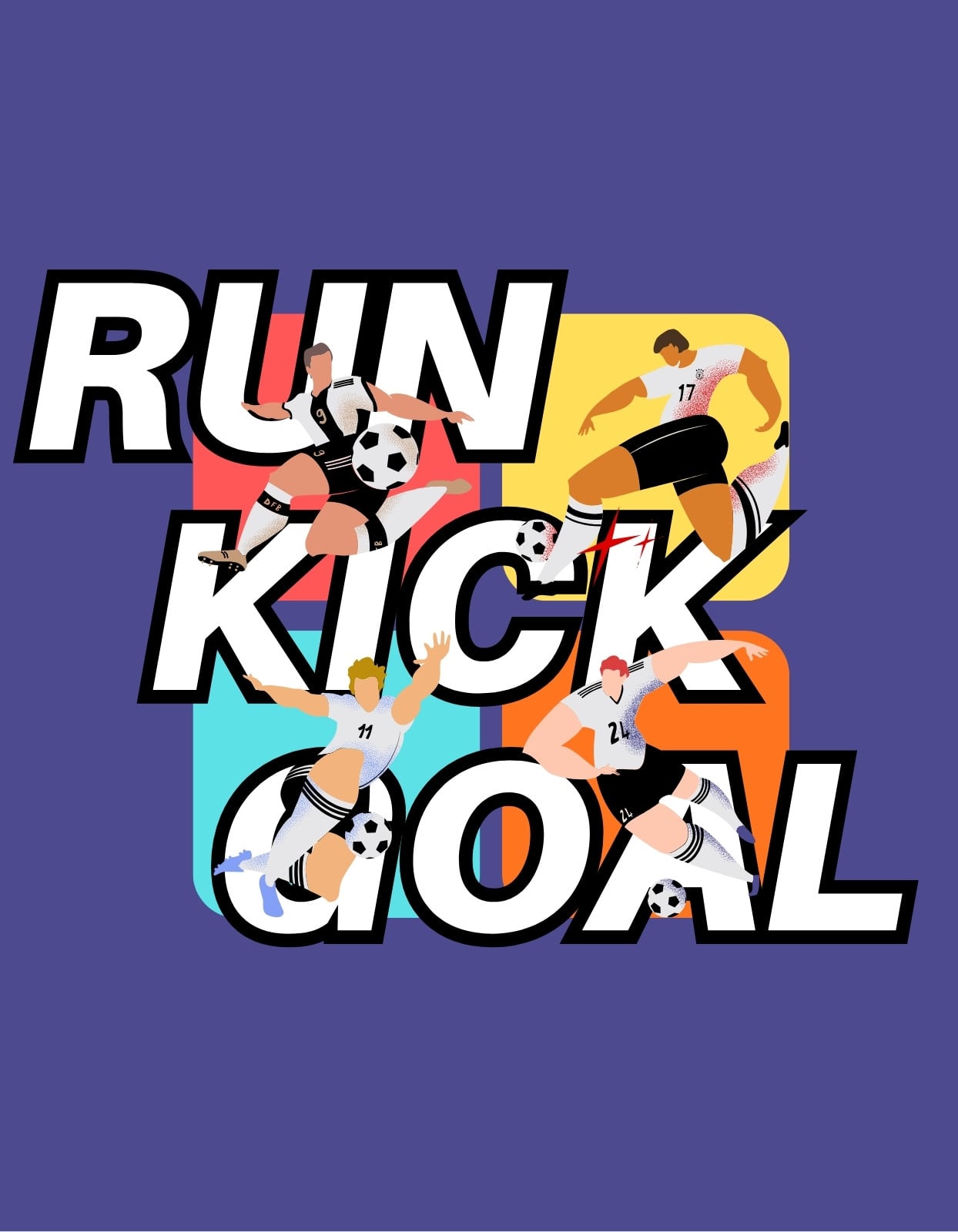 Thiết kế áo bóng đá Run Kick Goal minh họa Thiết kế áo bóng đá Run Kick Goal minh họa