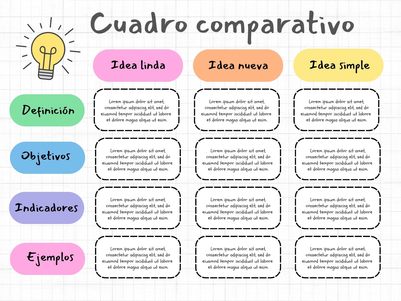 Gráfica Cuadro Comparativo Simple Colorido