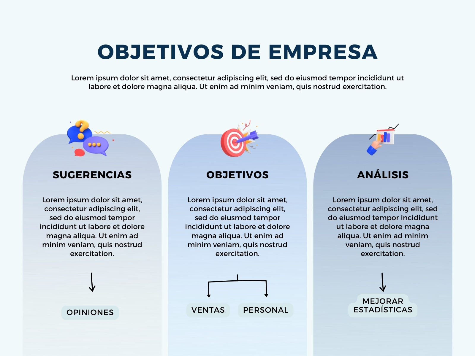 Gráfico Objetivo De Empresa Moderno Azul