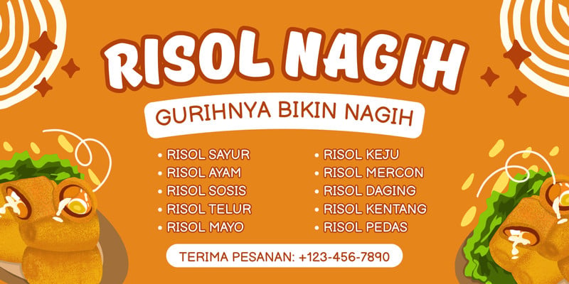 Gratis desain contoh risol - Canva