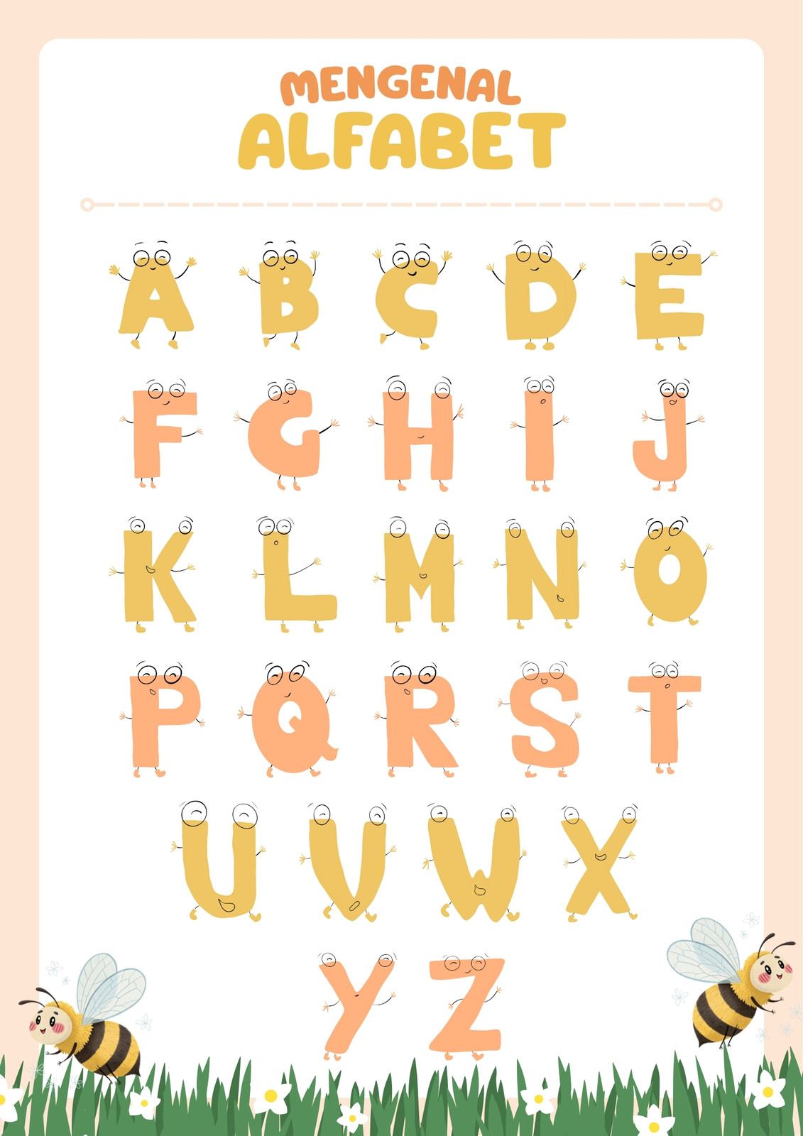 Gratis desain contoh abjad - Canva