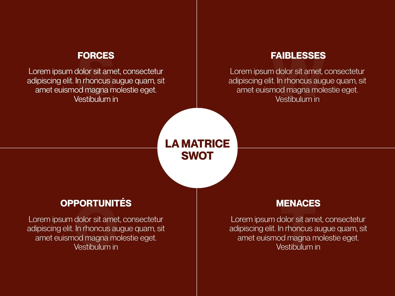 Rouge Matrice SWOT Moderne