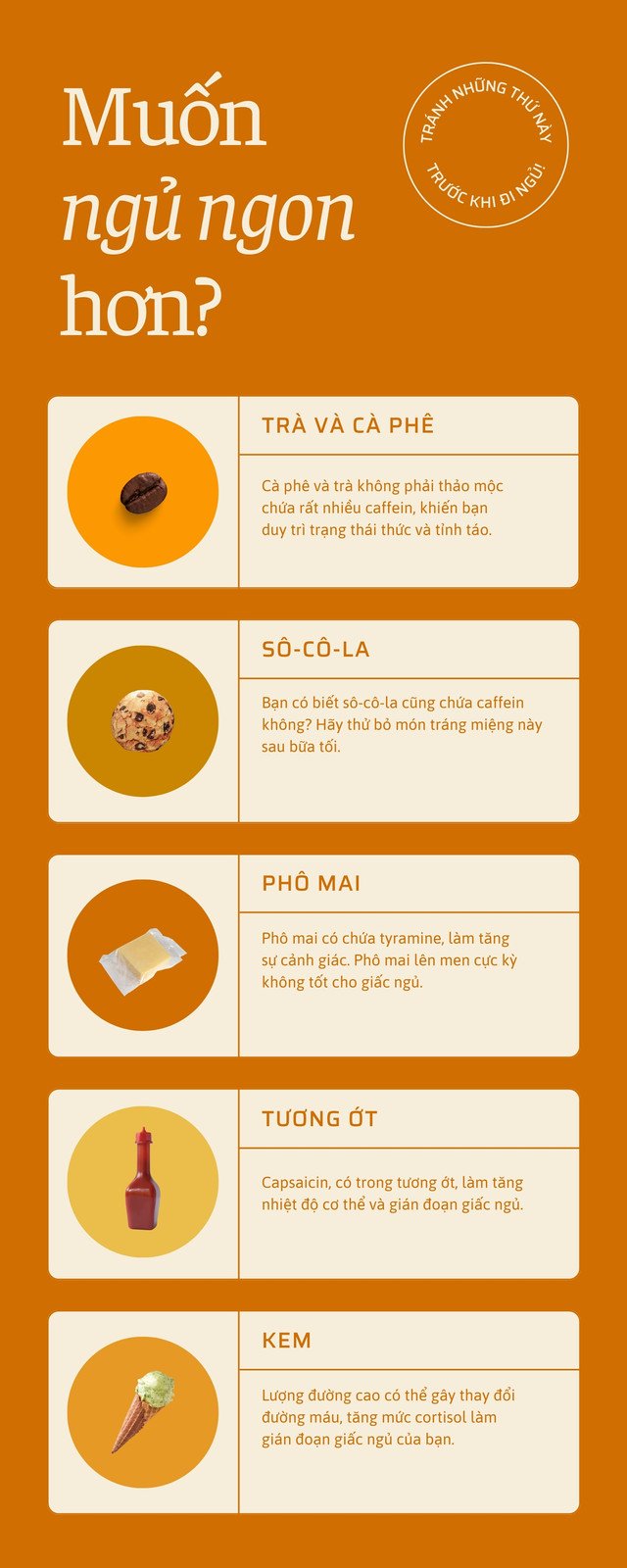 Màu đất nung Màu kem Màu cam Thanh lịch rạng rỡ Mẹo chăm sóc giấc ngủ Infographic Chăm sóc giấc ngủ