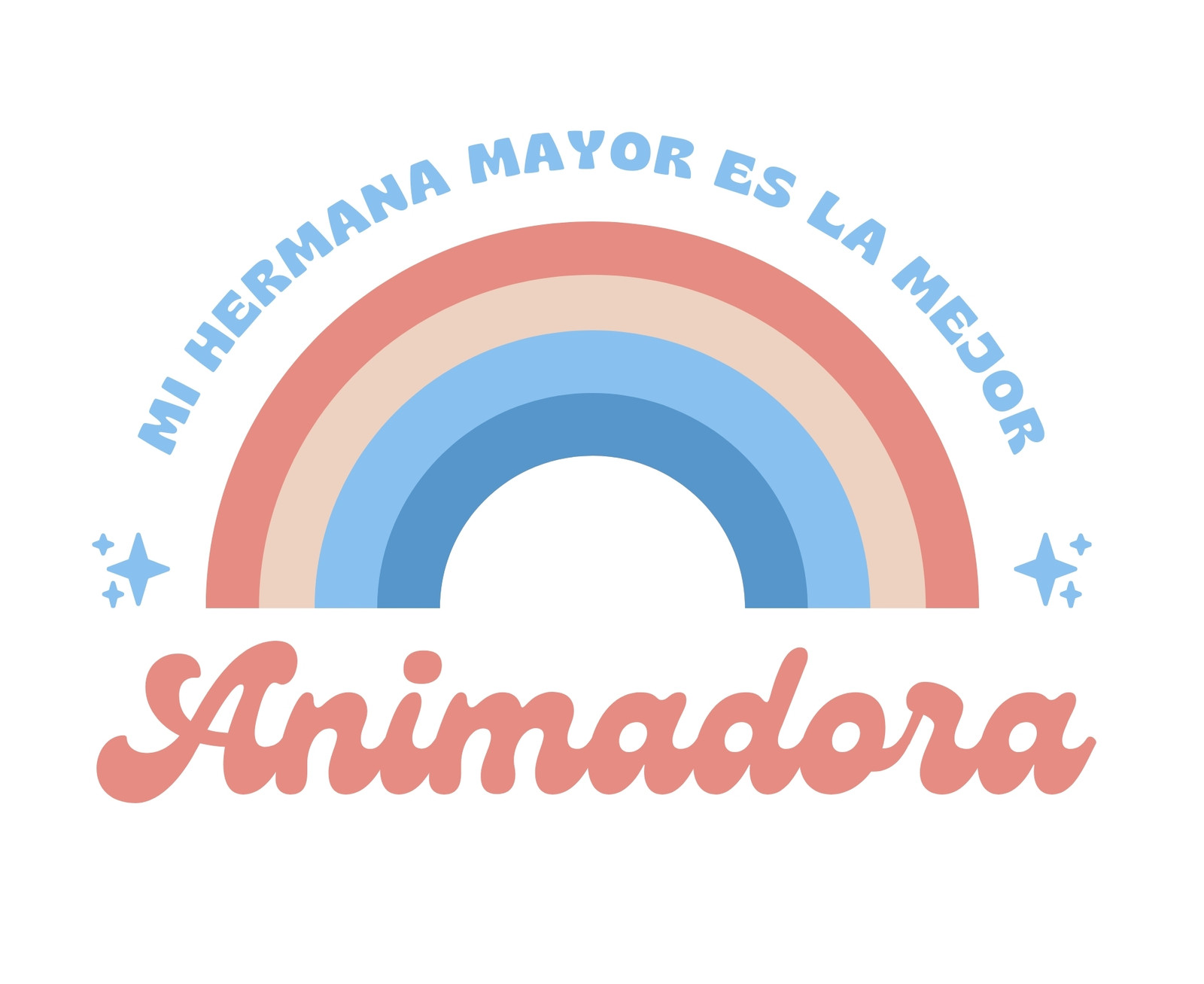 Sudadera con Capucha Rosa Azul Arcoíris Hermana Mayor Retro Clásico 