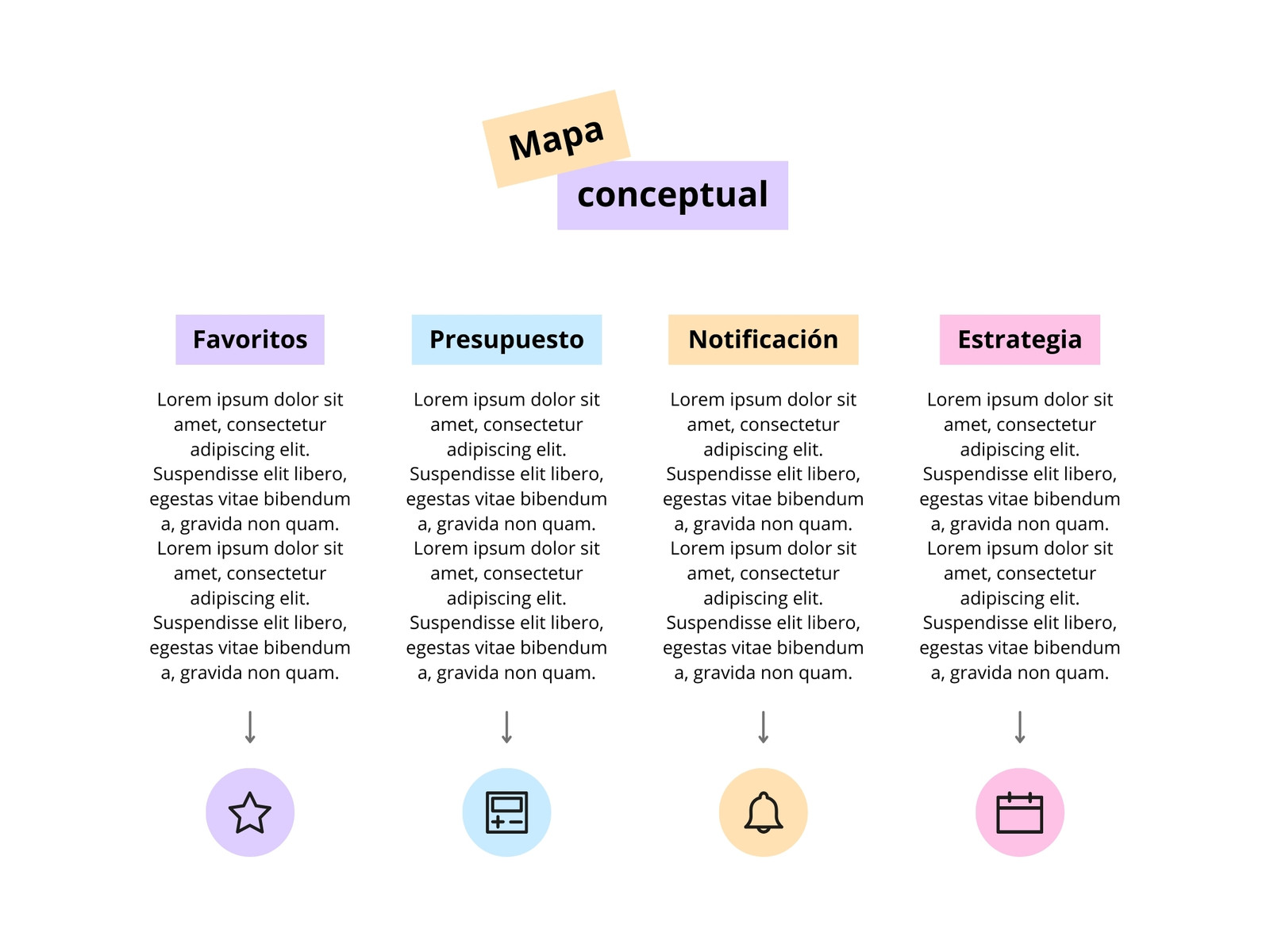 Mapa conceptual Subrayado iconos Creativo Multicolor
