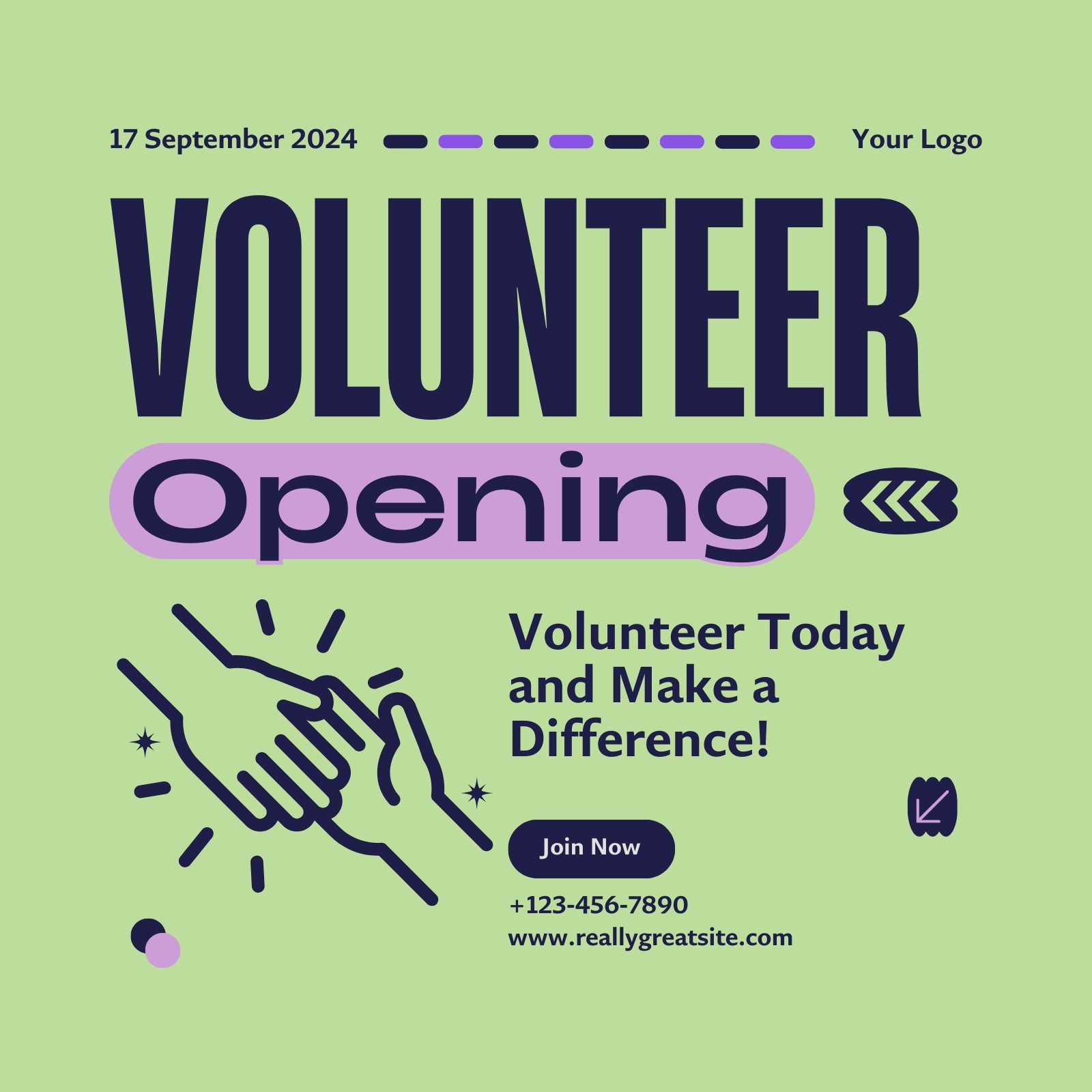 Green Navy And Purple Illustrated Volunteer Opening Company Linkedln Post