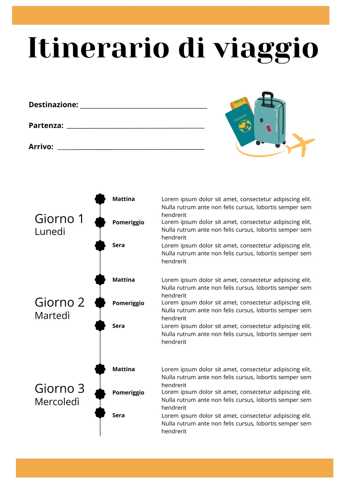 Bianco Arancione Semplice Viaggio Planner