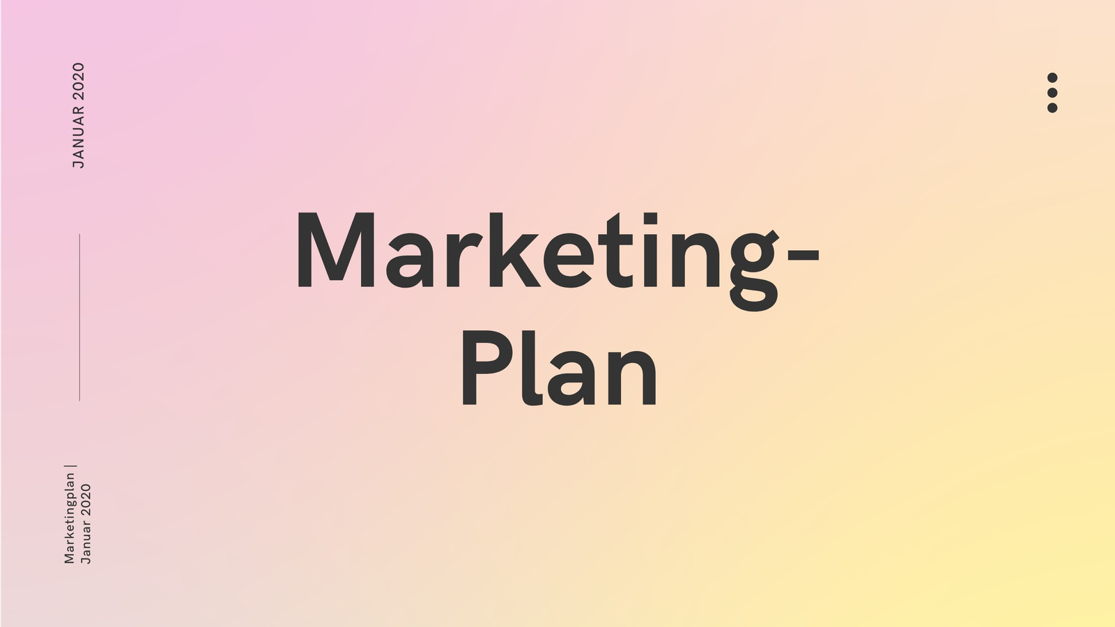 Helllila und Gelb Farbverlauf Marketingplan Präsentation Helllila und Gelb Farbverlauf Marketingplan Präsentation