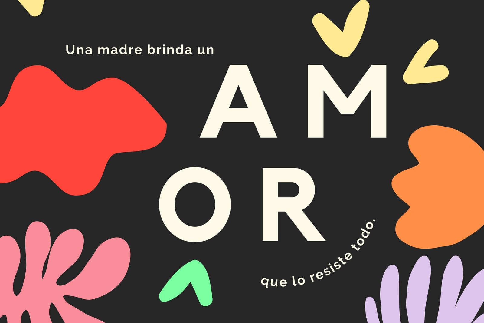 Colorido Ilustrado Vívido Negrilla Familia Día de la Madre Póster