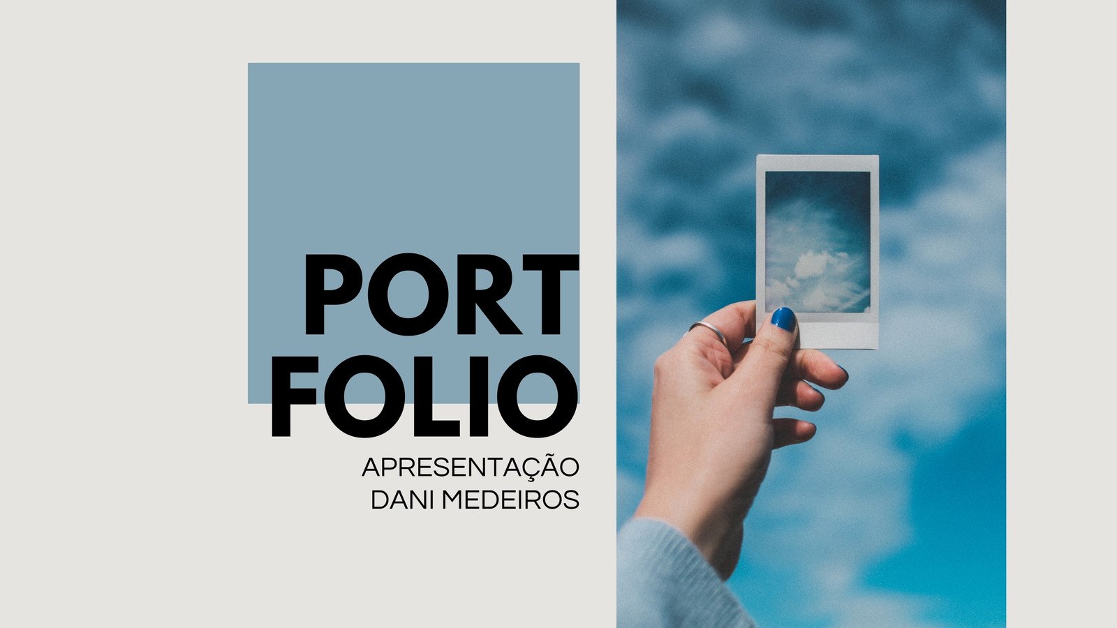 Apresentação de Portfólio Criativo Geométrico Elegante Azul