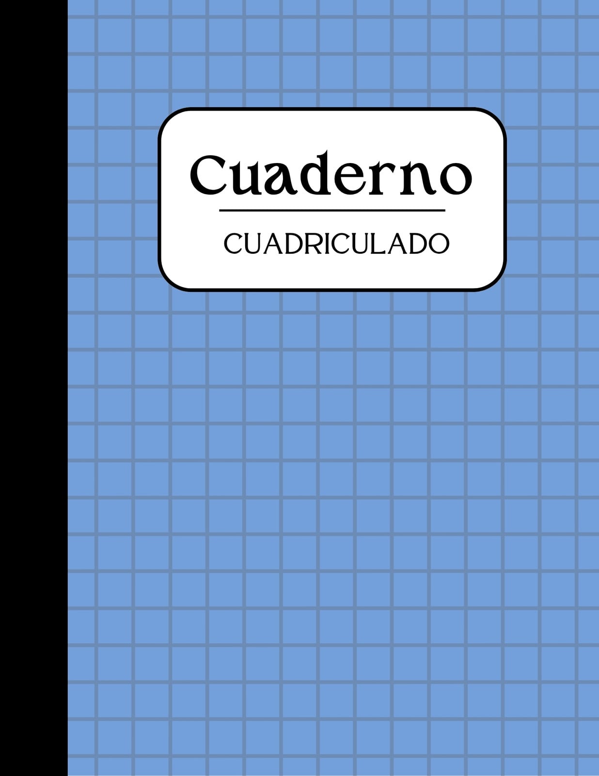 Cuaderno Espiral Cuadritos Sencillo Clásico Azul
