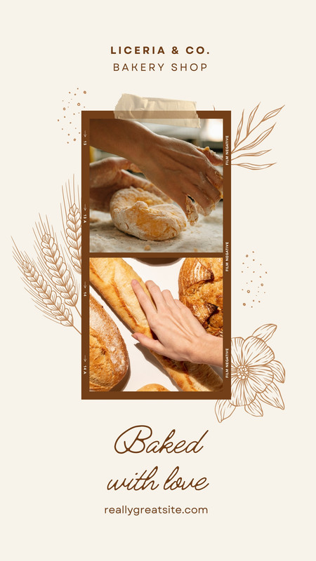 Minimalist Bakery Photo Collage Food Instagram Story Canva template, beige