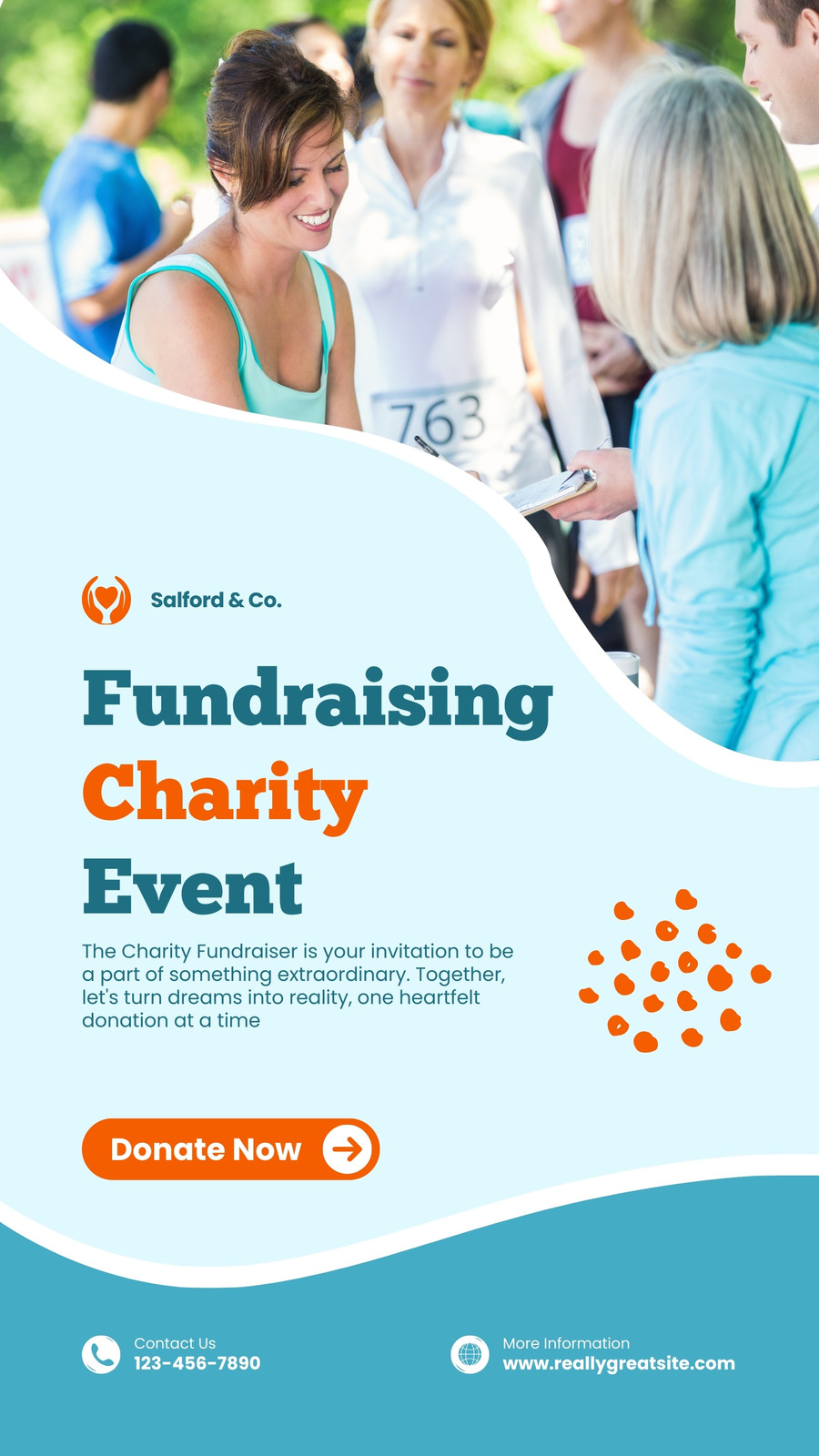 Blue Modern Fundraising Charity Event Instagram Story