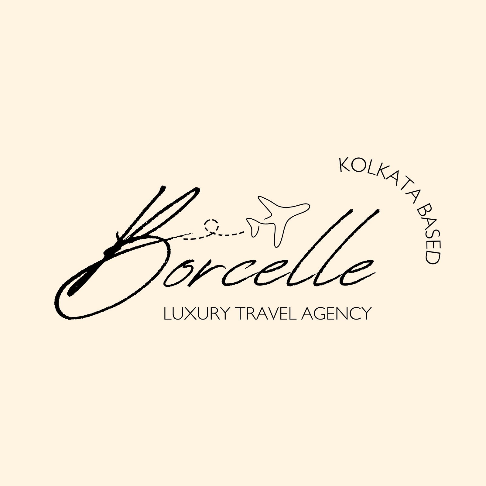Yellow and Cream Decorative Luxury Travel Logo