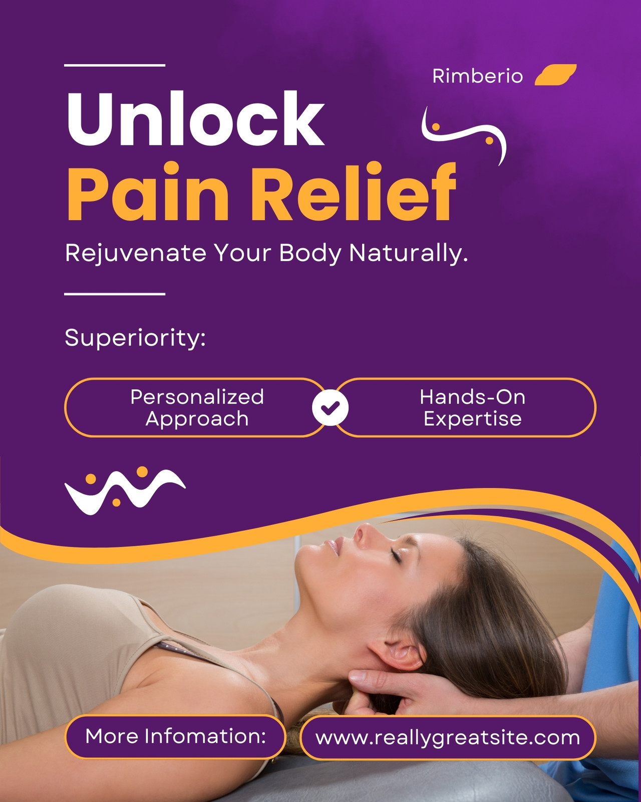 Purple Yellow Modern Unlock Pain Relief Instagram Ad