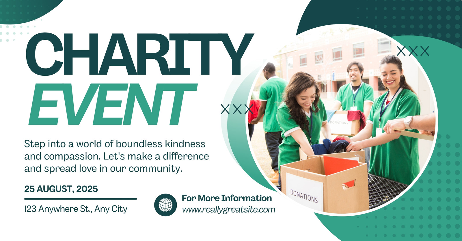 Green Bold Charity Event Facebook Ad